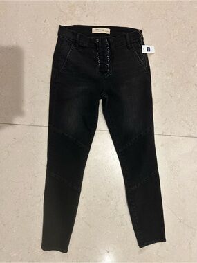 GAP Black Lace-Up Skinny Jeans